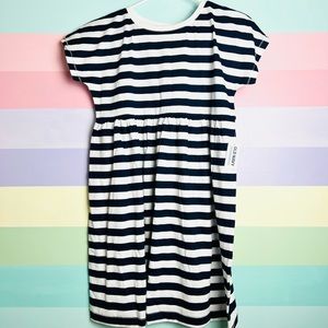 Old Navy girls size 10/12 blue and white striped dress